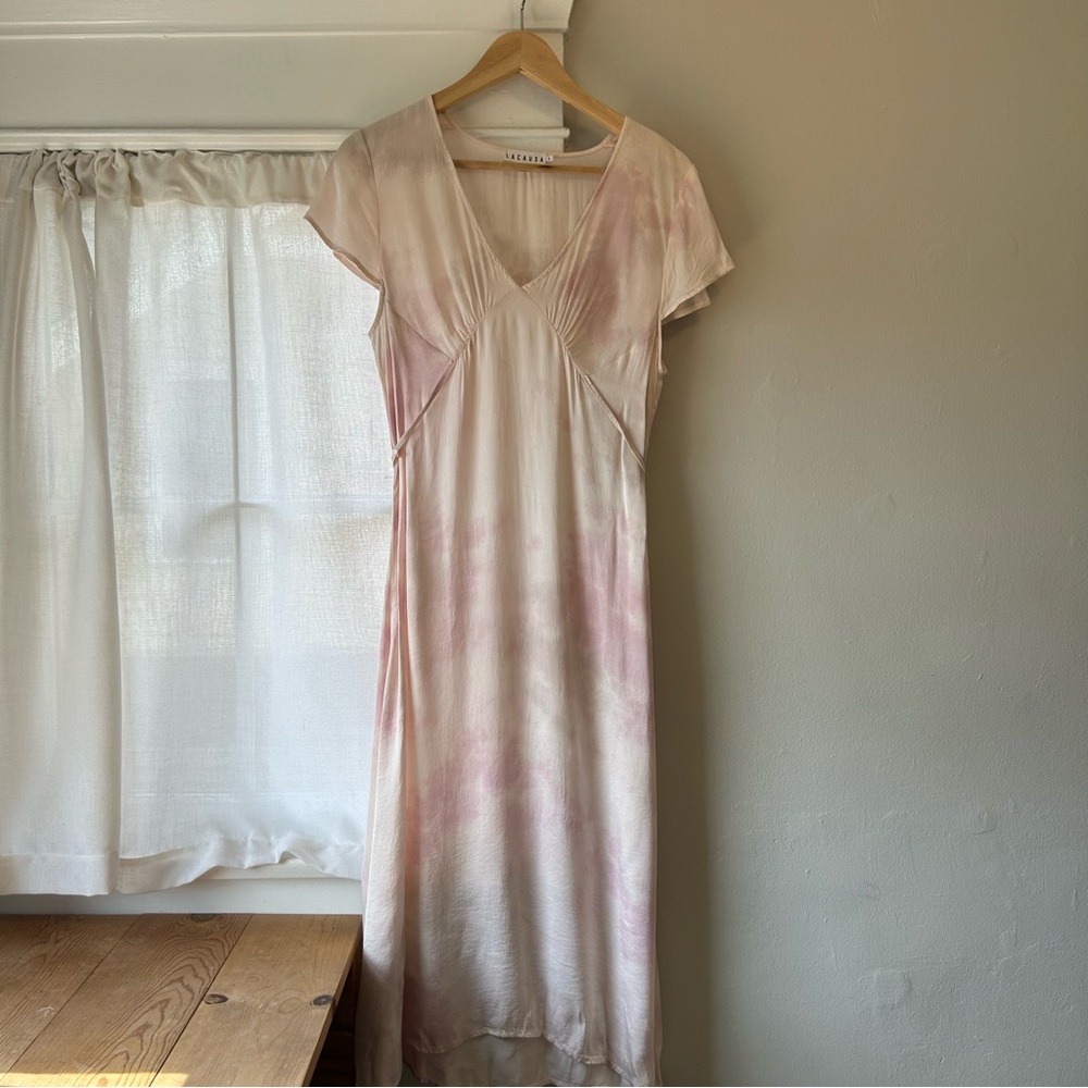 LACAUSA satin midi dress